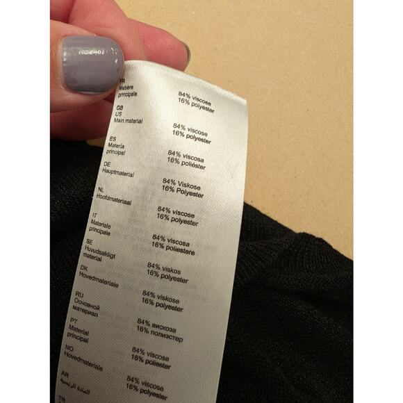 Maje Sheer Mesh Knit Jumper Sweater Black Whimsygoth Workwear Holidays - Picture 8 of 8